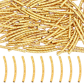 Brass Textured Tube Beads