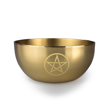 Латунная чаша для подношений, пентаграмма, тройной лунный орнамент, для ритуала алтарной церемонии используйте украшение, золотые