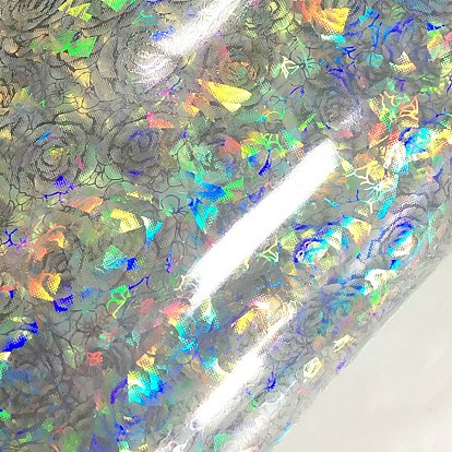 Переливающаяся лазерная ПВХ-ткань, роза, для кошелька, чемодан, швейное ремесло