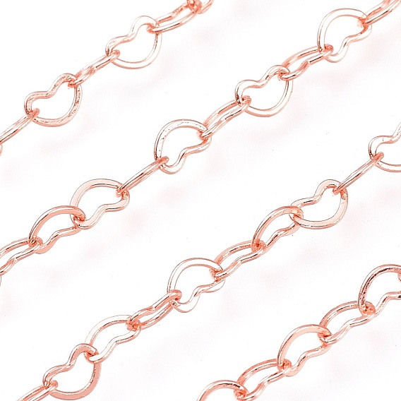 Brass Heart Link Chain, Soldered