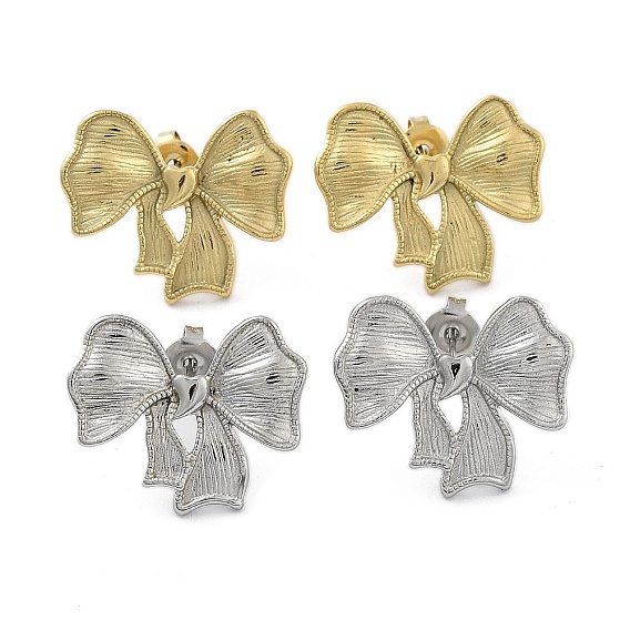 304 из нержавеющей стали серьги, бантом