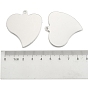 201 Stainless Steel Heart Stamping Blank Tag Pendants, 42x40x1mm, Hole: 3mm
