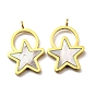 304 Stainless Steel Shell Pendants, Star Charms