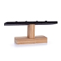 T-Bar Microfiber Cloth Ring Display Stands, with Bamboo Holder