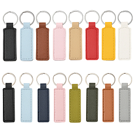 16 шт. 16 стили брелок из искусственной кожи, литыми кольцами
