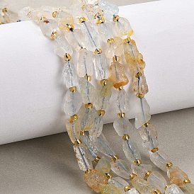 Необработанные натуральные нити из белого топаза, самородки, с бисером