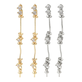 Латунные подвески с фианитами в технике паве, за половину пробурено бисера