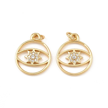 Латунные микро проложить кубического циркония подвески, круглое кольцо и подвески в виде глаз, стойки покрытие, долговечный, без кадмия и без свинца