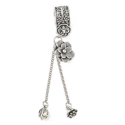 Тибетский сплав стиля большие кулоны, цветок, долговечный, стойки покрытие