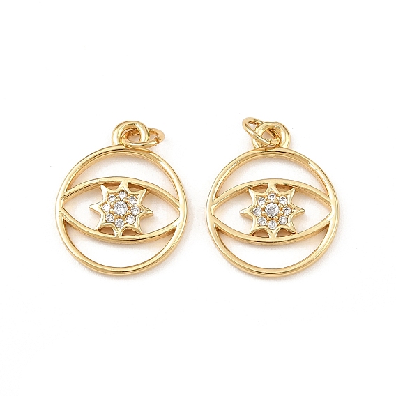 Латунные микро проложить кубического циркония подвески, круглое кольцо и подвески в виде глаз, стойки покрытие, долговечный, без кадмия и без свинца