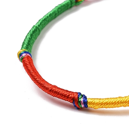 Polyester Braided String Cord Bracelet, Adjustable Friendship Bracelet for Men Women