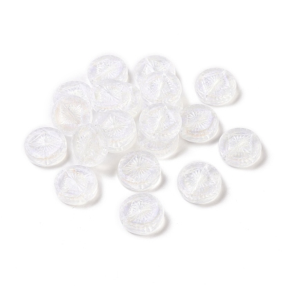 Transparent Acrylic Beads, Flat Round