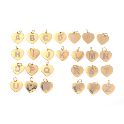 304 прелести нержавеющей стали, с прыжковых колец, лазерная резка, сердце с письмом