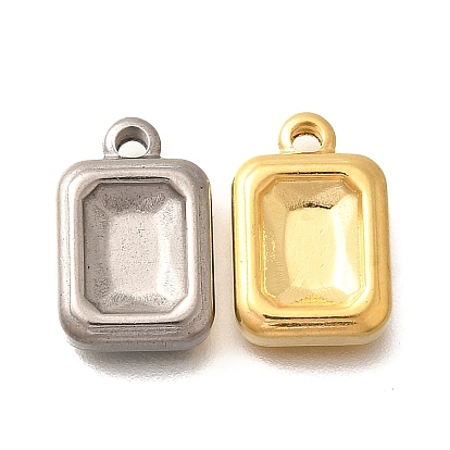 304 прелести нержавеющей стали, прямоугольник амулеты, ионное покрытие (ip)