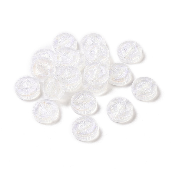 Transparent Acrylic Beads, Flat Round