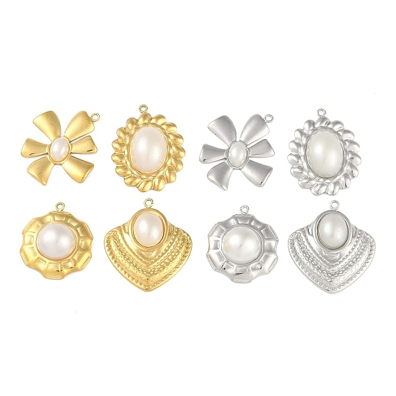 Ионное покрытие (ip) 304 подвески из нержавеющей стали, с абс пластмассовой имитационной жемчужиной