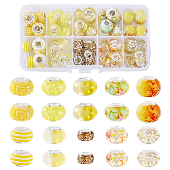 Наборы для находки бисера своими руками, включая европейские бусины из смолы и европейские бусины с крупным отверстием из полимерной глины и стразами