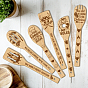 6 бамбуковые ложки, ножи и вилки, столовые приборы на десерт
