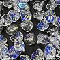 Electroplated Glass Beads, Spray-Painted, Tri Beans, Morning Glory