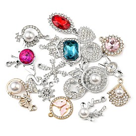 Alloy Rhinestone Pendants, Mixed Shapes
