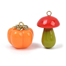 Непрозрачные подвески смолы, с петлями из золотого сплава