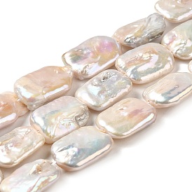 Hebras de perlas keshi de perlas barrocas naturales, perla cultivada de agua dulce, Rectángulo, Grado A
