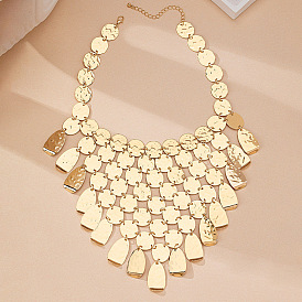 Эффектные женские кулоны-люстры из сплава с пайетками в виде дисков, нагрудник ожерелья