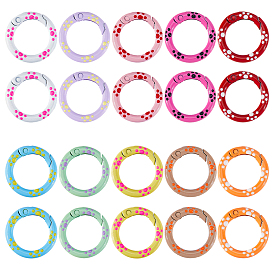 20шт. 10 стили сплав эмалированные пружинные кольца для ворот, кольцо