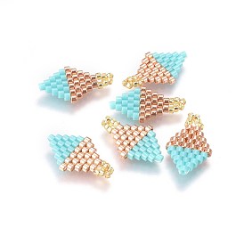 Pendentifs en perles de rocaille japonaises faites main miyuki & toho, Motif métier, losange