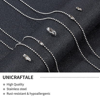 Unicraftale 600Pcs 4 Style 304 Stainless Steel Ball Chain Connectors