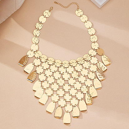 Эффектные женские кулоны-люстры из сплава с пайетками в виде дисков, нагрудник ожерелья