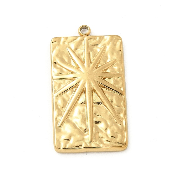 304 подвески из нержавеющей стали, прямоугольник с солнечным шармом