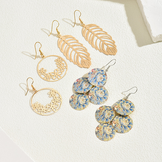 Элегантные железные серьги-подвески