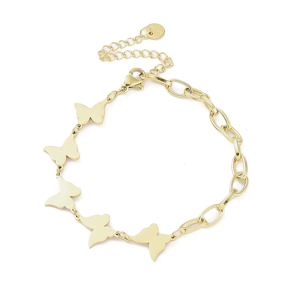 304 женские браслеты с звеньями-бабочками из нержавеющей стали