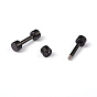 Flat Round 304 Stainless Steel Barbell Cartilage Earrings, Screw Back Earrings, Hypoallergenic Earrings, 10x3mm, Pin: 1mm
