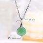 Natural & Synthetic Gemstone Teardrop Pendant Necklaces, Stainless Steel Cable Chain Necklace for Women