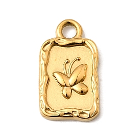 304 прелести нержавеющей стали, ионное покрытие (ip), прямоугольник с подвеской в виде бабочки