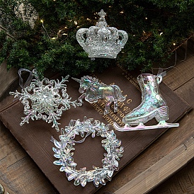 Décoration de pendentif en acrylique sur le thème de Noël, pour l'ornement suspendu d'arbre de Noël