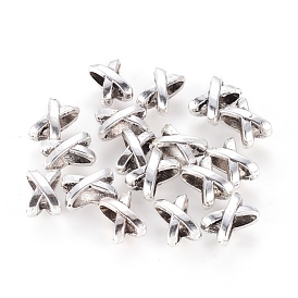 Подвески-слайдеры, сплав, тибетский стиль, без кадмия и без свинца, X форму, 11x6.5x5.5 мм, отверстие : 7 мм