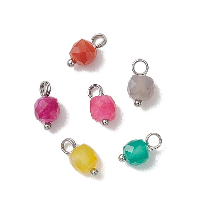 6 шт. 6 Цвета: натуральный кварц, серый агат, полосатый агат, зеленый оникс, подвески-кубы, с медными петлями, платина, смешанные окрашенные и неокрашенные