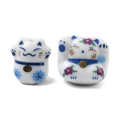 Фарфоровые бусины ручной работы, состояние кошки, яркие глазированный фарфор