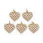 Латунные микропаве прозрачные подвески с фианитом, без кадмия, без никеля и без свинца, сердце прелести