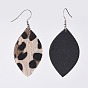 Faux Horsehair Fabric Imitation Leather Dangle Earrings, with 316 Surgical Stainless Steel Earring Hooks, Horse Eye