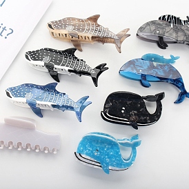 Cute Sea Animal Cellulose Acetate Large Claw Hair Clips, for Women Girl Thick Hair
