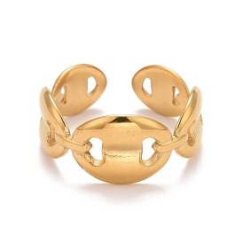 Ионное покрытие (ip) 304 кофейные зерна из нержавеющей стали с открытой манжетой для женщин