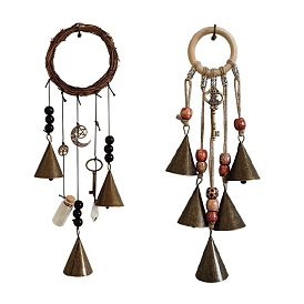 Iron Witch Bells, with Wood Accessories, for Home Decoration