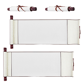 Полиэстер пустой свиток для рисования, принадлежности для каллиграфии, с деревянной палкой, рисовая бумага и шнуры