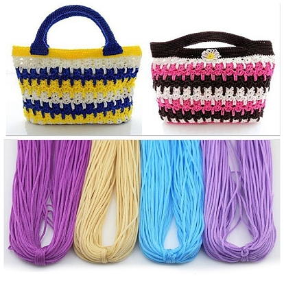 Polyester Hollow Yarn for Crocheting, Ice Linen Silk Hand Knitting Light Body Yarn, Summer Sun Hat Yarn for DIY Cool Hat Shoes Bag Cushion