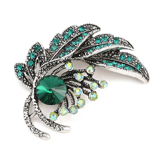 Броши-булавки в виде листьев из сплава со стразами, элегантный модный аксессуар