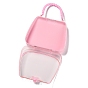 Handbag Plastic Jewelry Boxes, with Plastic Beads Handle, Transparent Cover